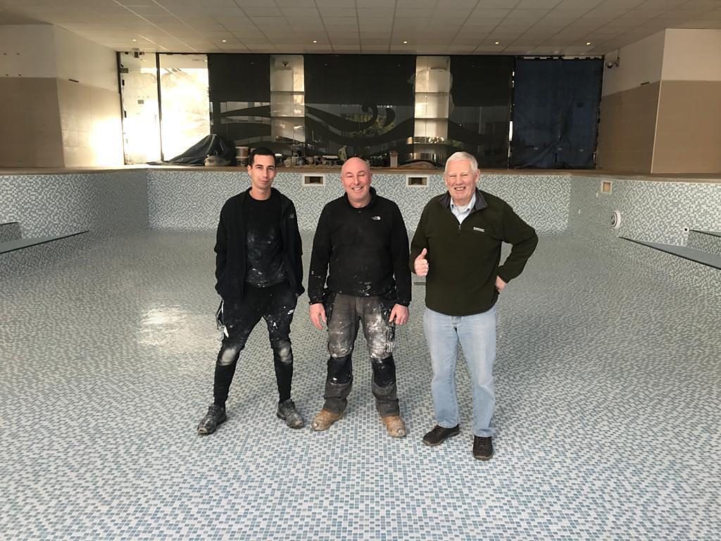 The team in the finished pool.
